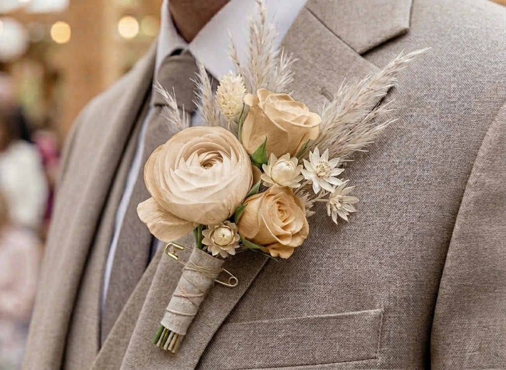 Elegant Rose Boutonniere for Groomsmen