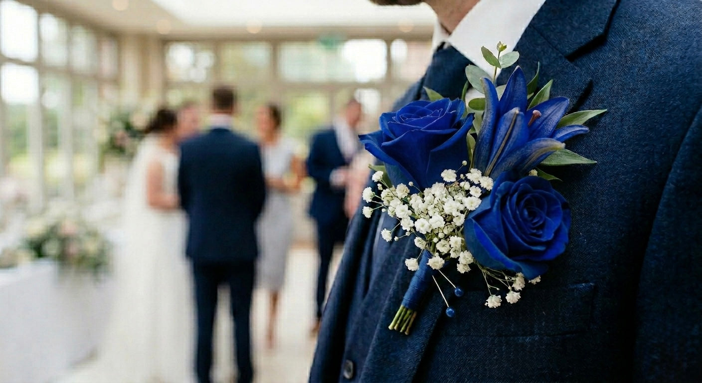 Classic Men’s Floral Lapel Pin Boutonniere