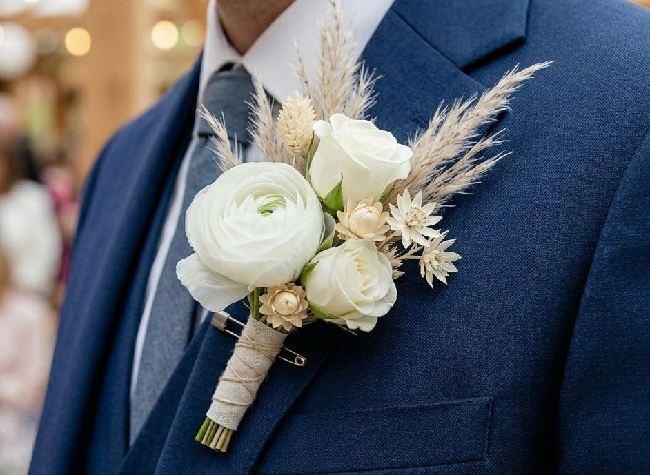 Elegant Rose Boutonniere for Groomsmen