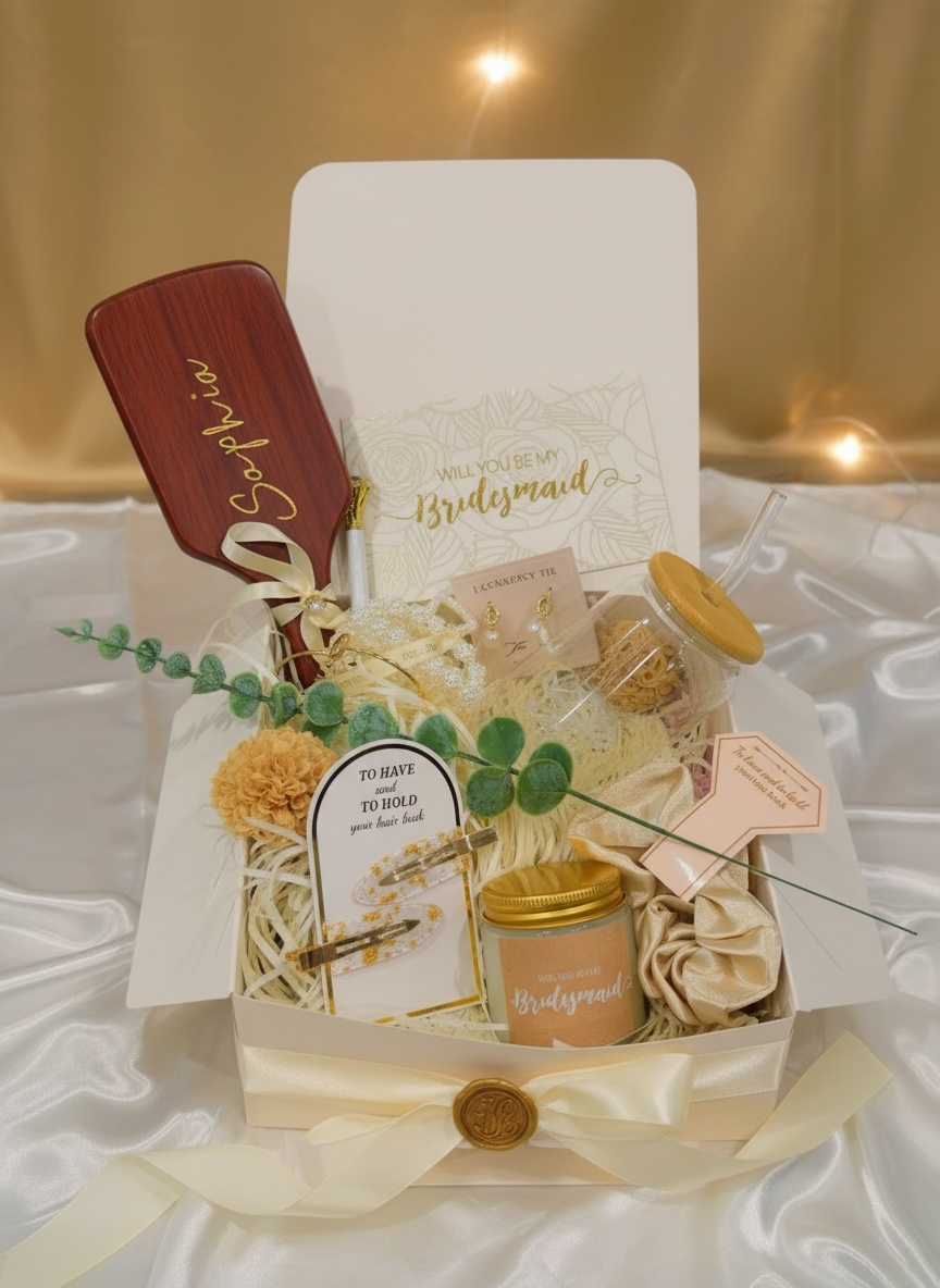 Bridesmaid Proposal Gift Box – Personalized Luxury Keepsake Set