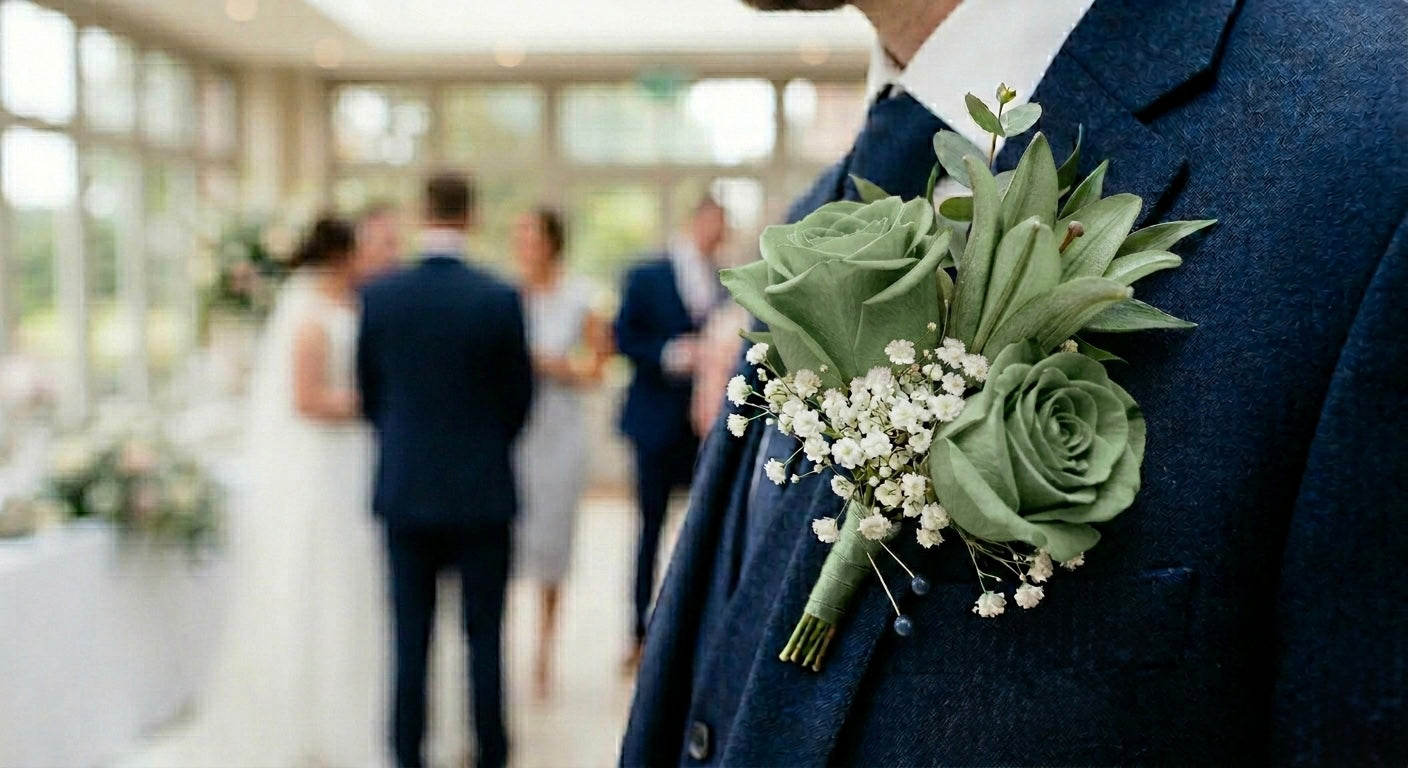 Classic Men’s Floral Lapel Pin Boutonniere