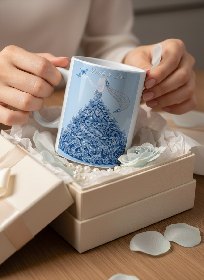 Bride To Be Butterfly Dress Mug – Multiple Colors