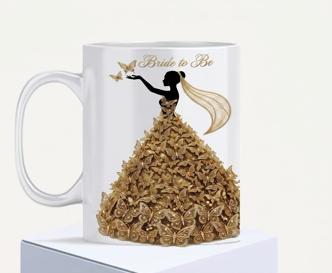 Bride To Be Butterfly Dress Mug – Multiple Colors