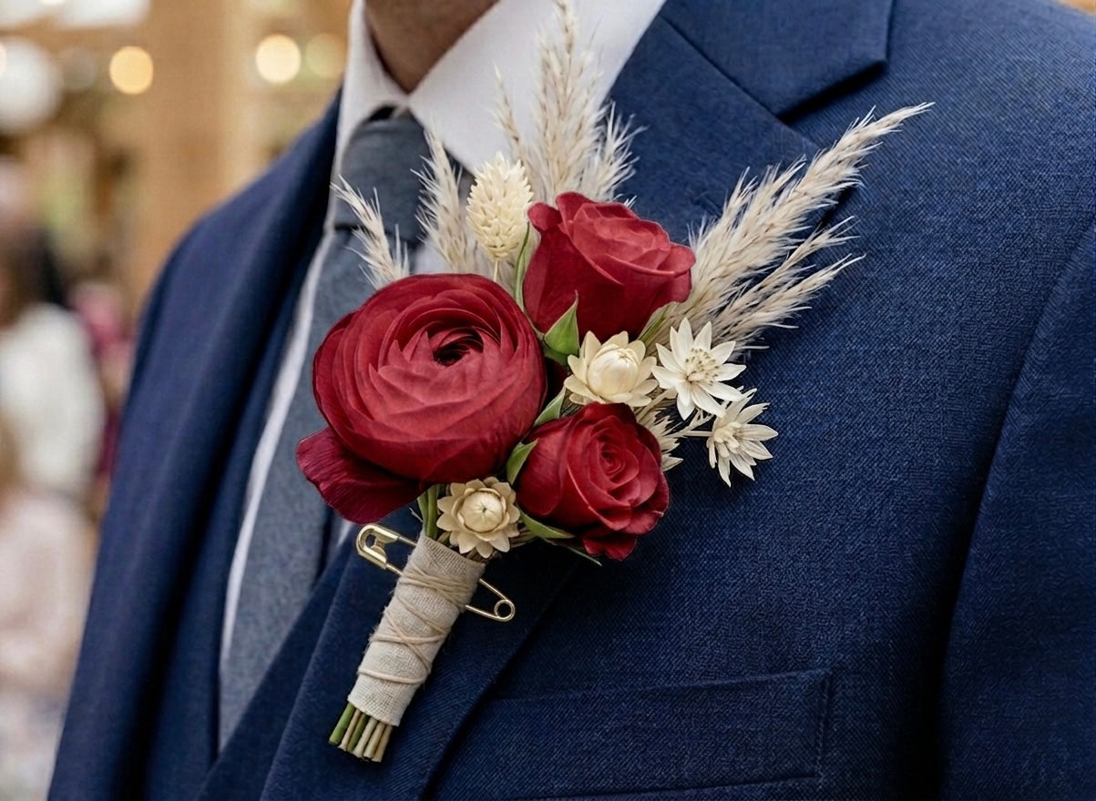 Elegant Rose Boutonniere for Groomsmen
