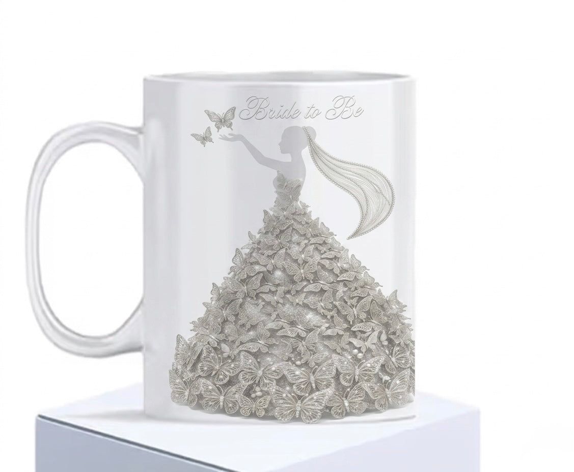 Bride To Be Butterfly Dress Mug – Multiple Colors