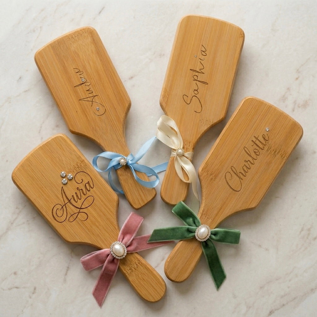Personalized Bridesmaid Hairbrush | Custom Bridal Party Gift