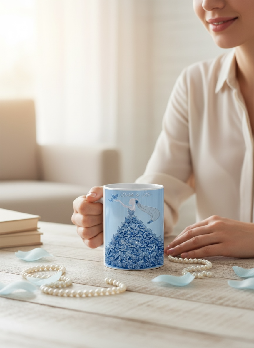 Bride To Be Butterfly Dress Mug – Multiple Colors