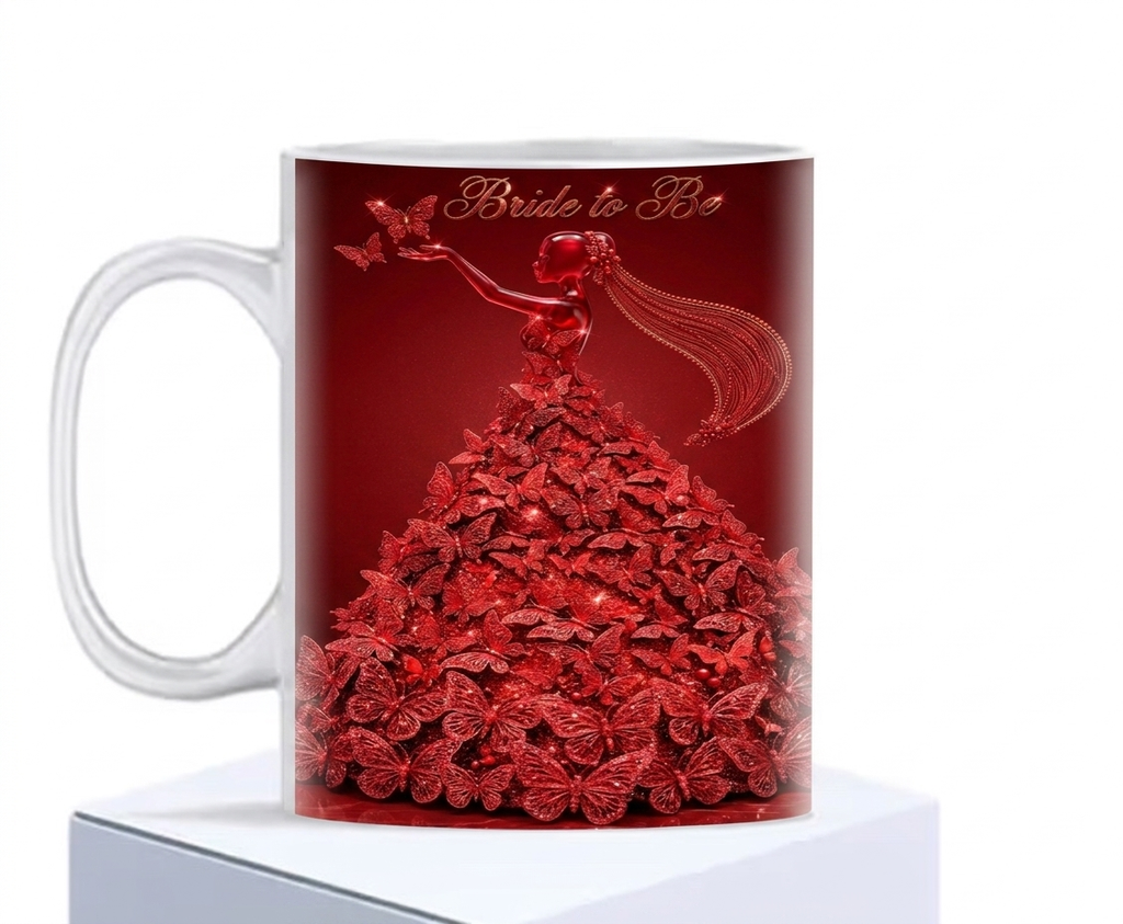 Bride To Be Butterfly Dress Mug – Multiple Colors
