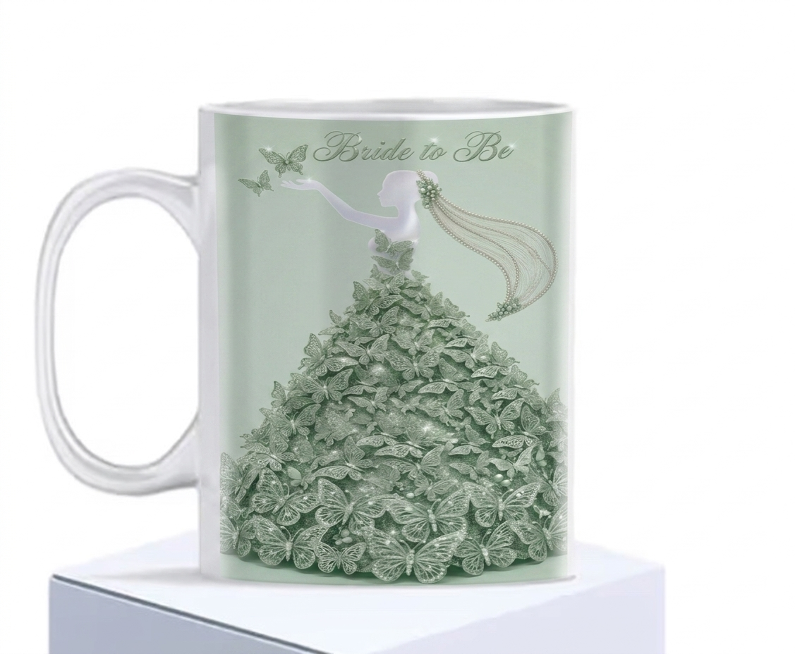 Bride To Be Butterfly Dress Mug – Multiple Colors