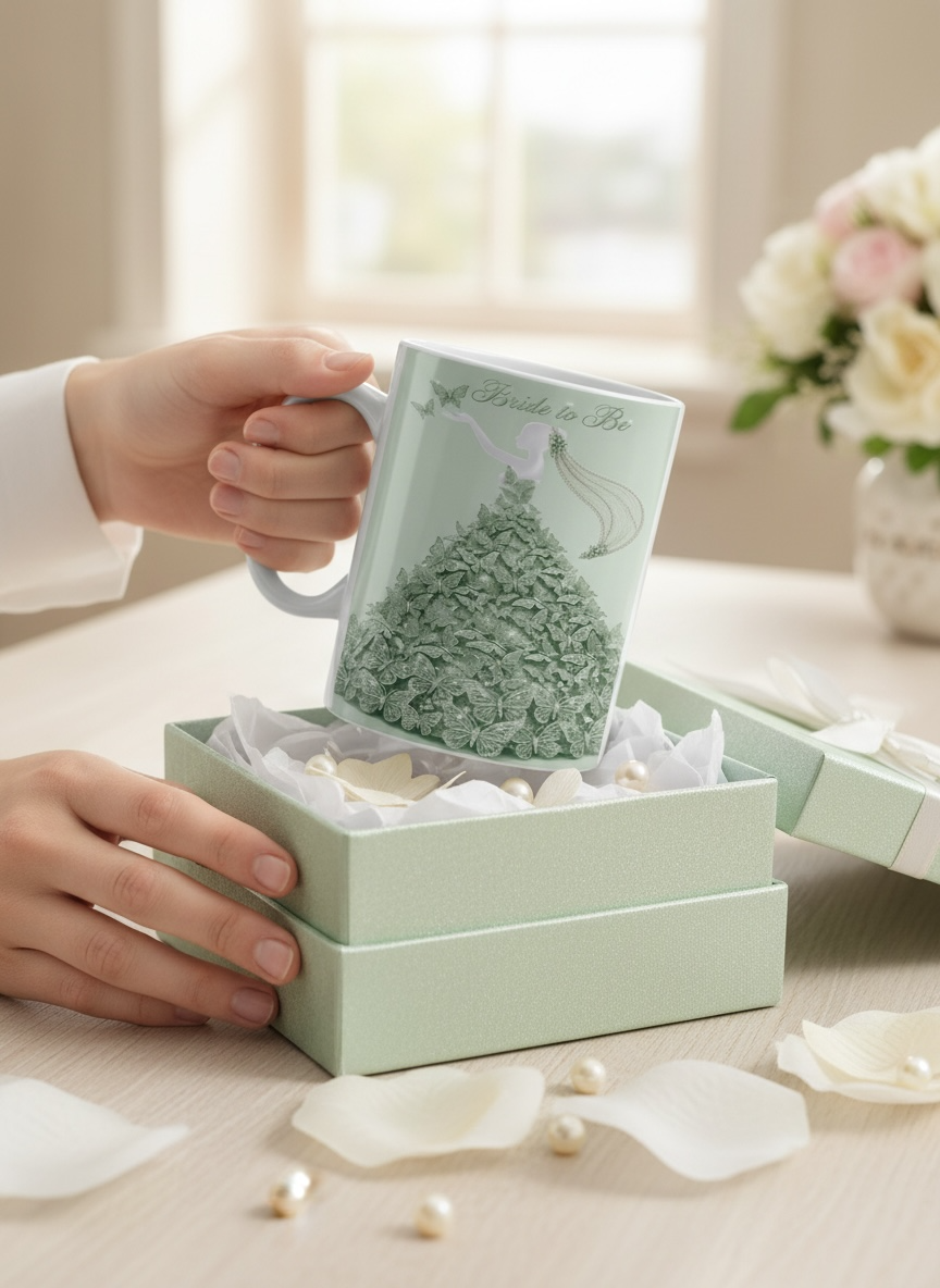 Bride To Be Butterfly Dress Mug – Multiple Colors